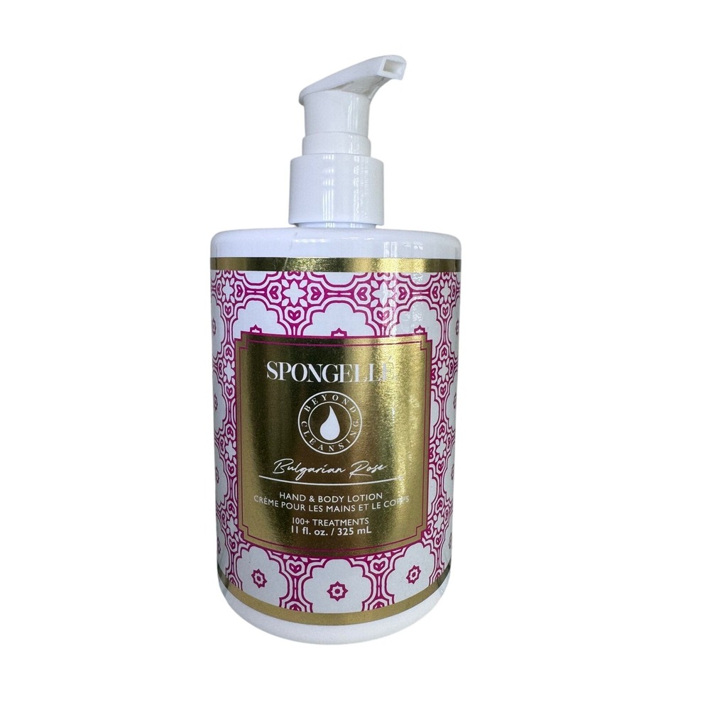 Spongelle Bulgarian Rose Hand and Body Lotion 11oz Pump Shea Butter Jojoba Oil